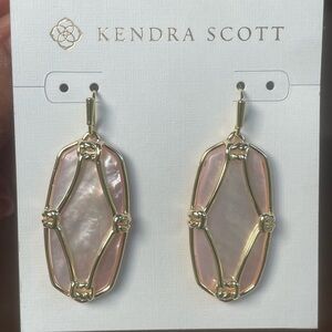 NWT - Kendra Scott Elle Lattice Framed Mother of Pearl Earrings